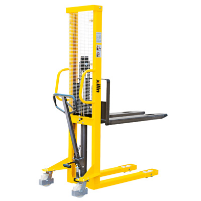 Xilin Semi Electric Stacker Material Lift Straddle Leg 63 Lifting Height with Adjustable Forks 2200lbs Capacity CTD10B-III-1.6M 